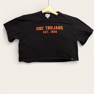 USC Trojans Cropped Black Short Sleeve Tee